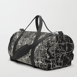 Raleigh USA - Black and White City Map Duffle Bag