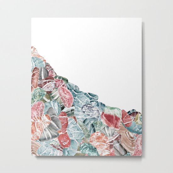 Coral Sea Pebbles Metal Print
