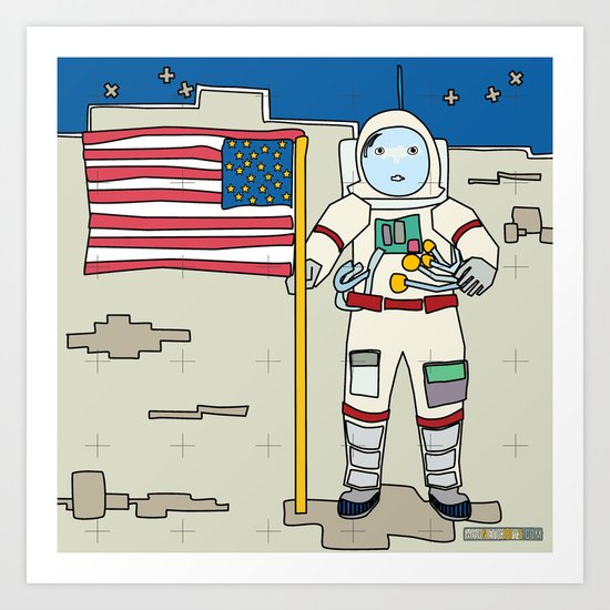 Moon Astronaut 1969 Art Print
