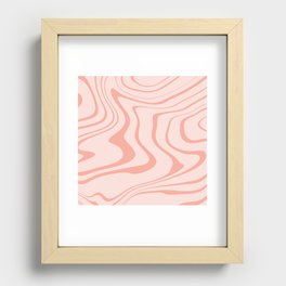 Peachy Liquid Swirl Recessed Framed Print