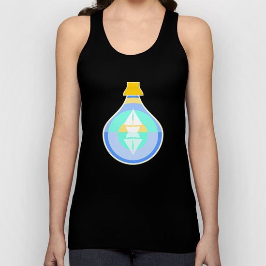 Ship in glass bottle Unisex Tank Top