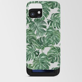 Monstera Leaf Tropical Print iPhone Card Case