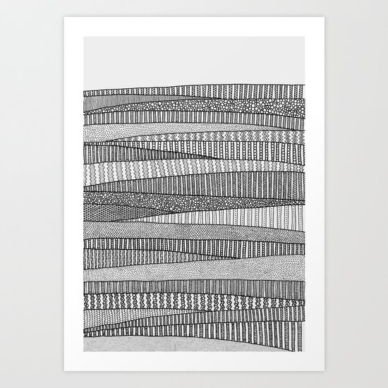 Fields in B&W Art Print