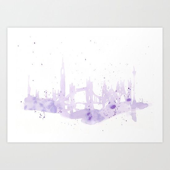 Watercolor landscape illustration_London Art Print