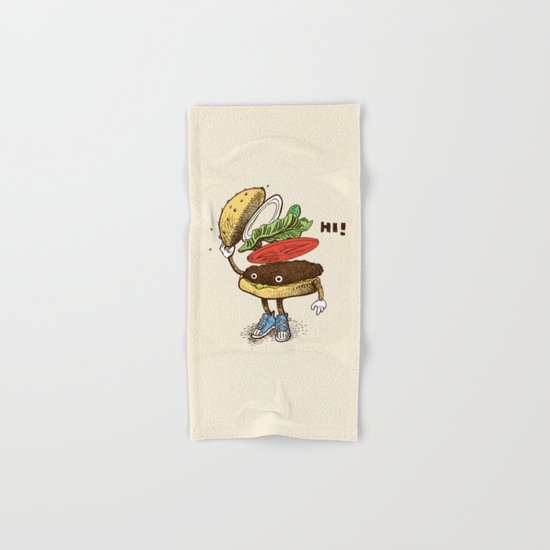 Burger Greeting Hand & Bath Towel
