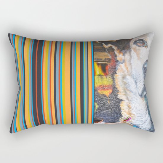 Few flowers as a tribute to the Loukanikos dog from Elisavet Rectangular Pillow