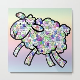 Mosaic Lamb Metal Print | Easter, Colorful, Pastel, Illustration, Animal, Easterpastel, Lamb, Easterlamb, Baby, Nurserydecor 