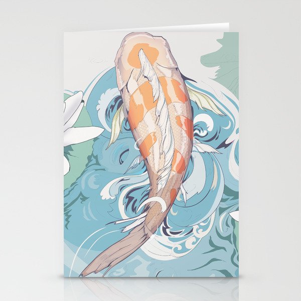 Koi Passing Through Stationery Cards