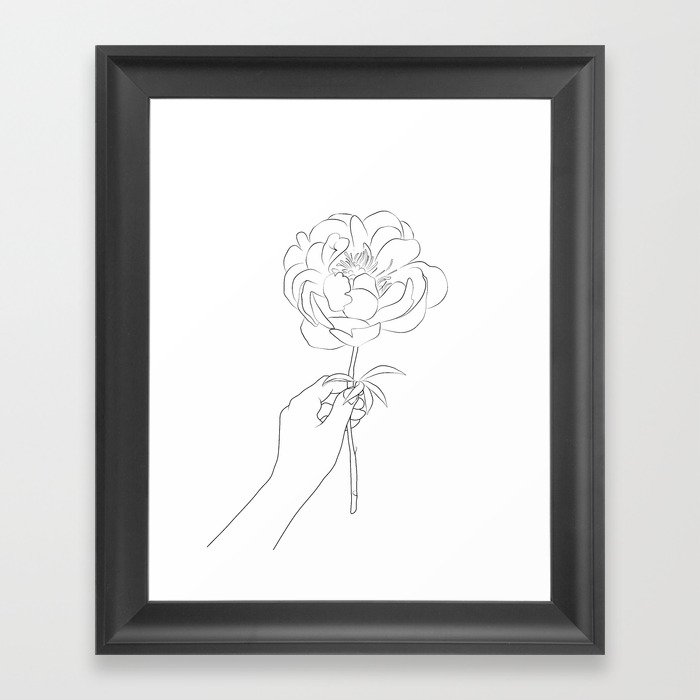Peony Flower Framed Art Print