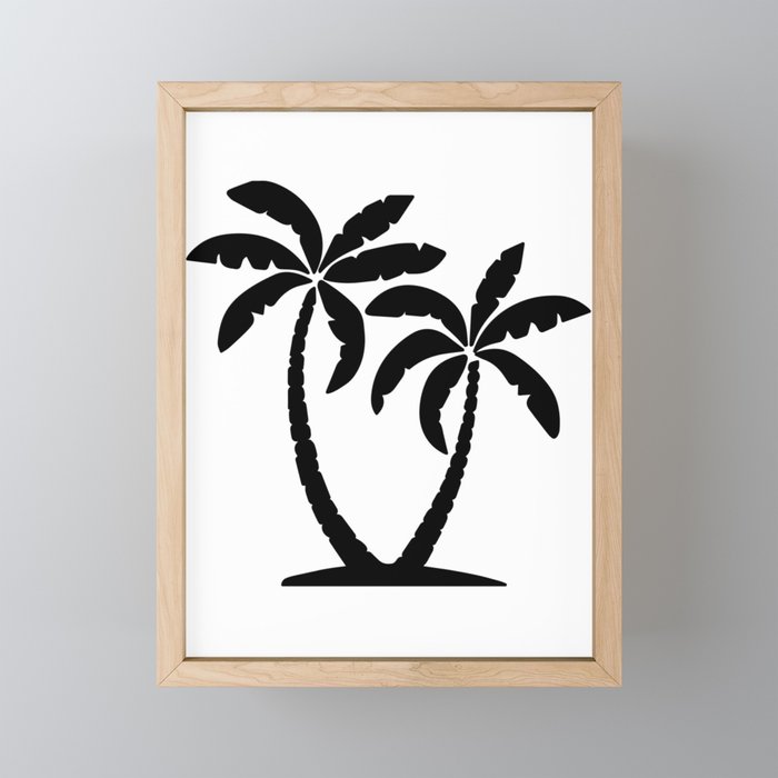 Black Palm Tree Framed Mini Art Print