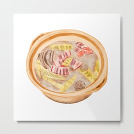 Bamboo shoot soup with fresh and pickled streaky pork | 腌笃鲜 Metal Print