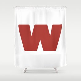 w (Maroon & White Letter) Shower Curtain