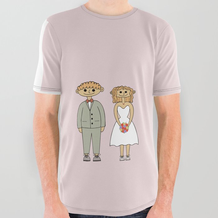 bride and groom All Over Graphic Tee