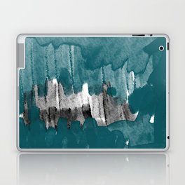 The Meeting Place - Contemporary Abstract in Green and Black 2 Laptop Skin