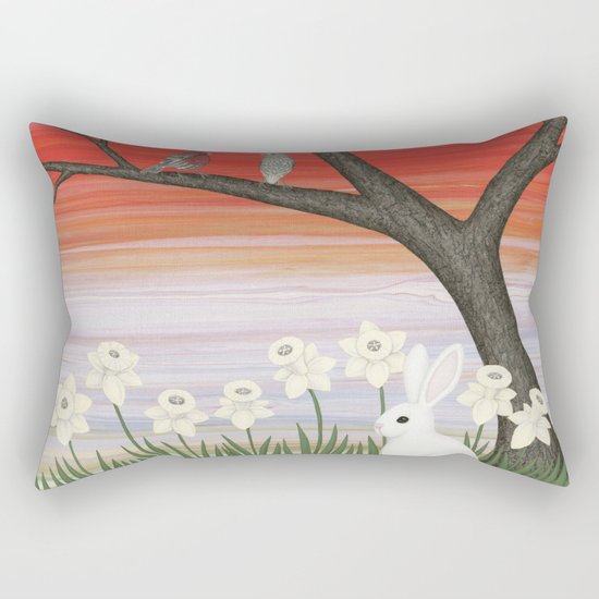 psychedelic spring scene Rectangular Pillow