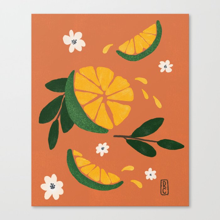 Cam Sahn - Vietnamese Citrus // Terracotta Canvas Print