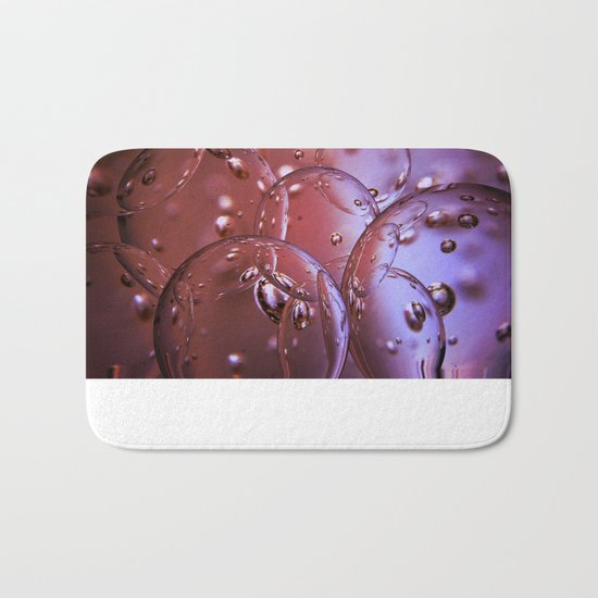 Red Glass Bubbles Bath Mat