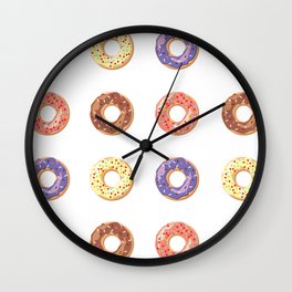 Donuts Wall Clock | Colorful, Color, Circle, Doughnut, Chocolate, Donuts, Sugar, Sweet, Donut, Graphicdesign 