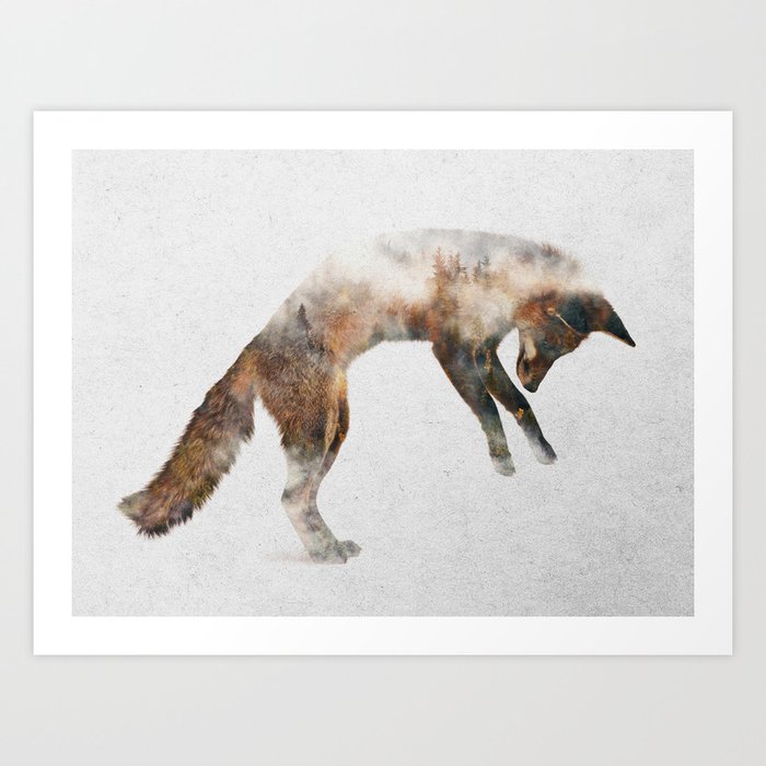 Jumping Fox Art Print