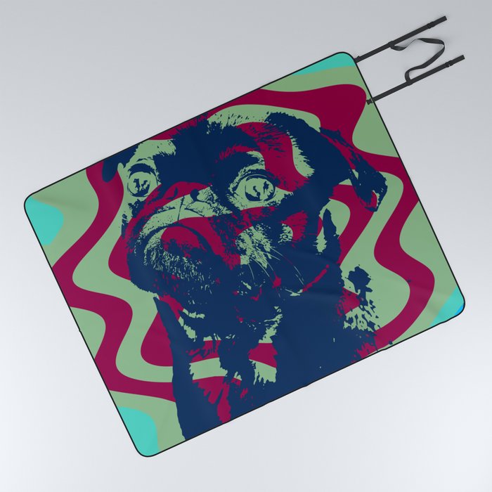 Pop art pug Picnic Blanket