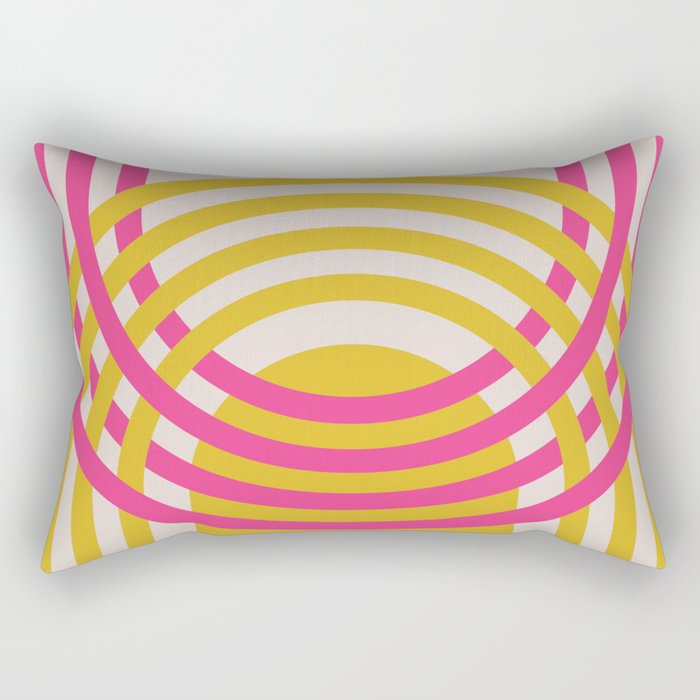 Arches in Fandango Pink and Mustard Yellow Rectangular Pillow