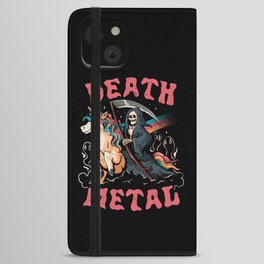 Death Metal - Cute Evil Skull Unicorn Gift iPhone Wallet Case