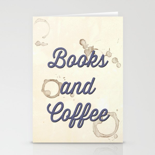 Books and Coffee Stationery Cards