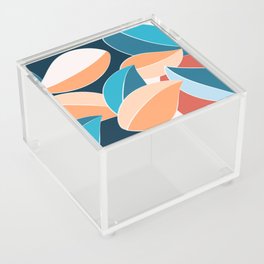 Soft Colorful Leaves Foliage Abstract Nature Art Drawing In Modern Contemporary Color Palette Acrylic Box