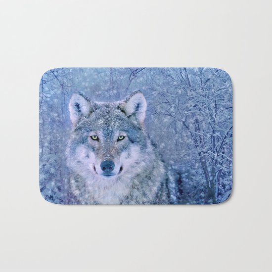 Winter Wolf Bath Mat