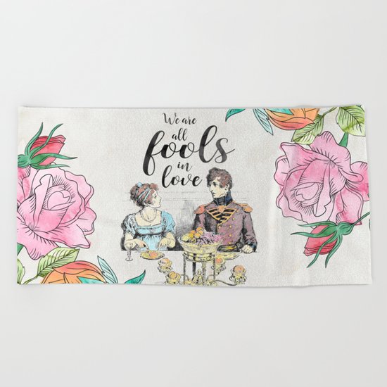 Pride and Prejudice - Fools in Love Beach Towel
