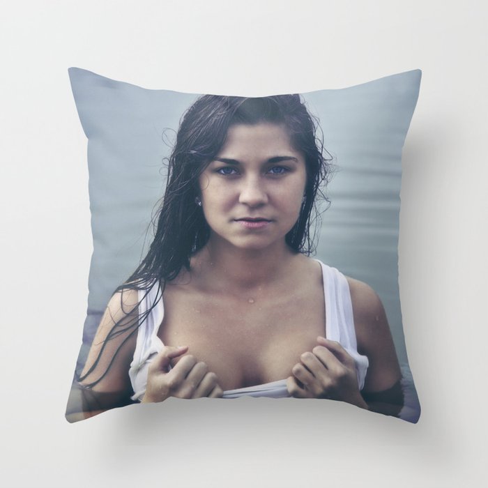 Lady Of The Lake Throw Pillow