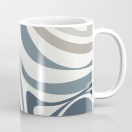 New Groove Retro Swirl Abstract Pattern in Neutral Blue Grey Mug