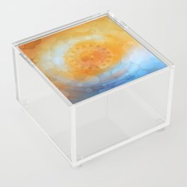 Oh My Heavens Blue And Orange Abstract Art Acrylic Box