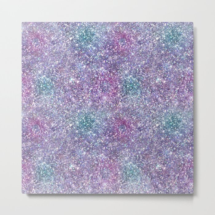 Glam Iridescent Purple Glitter Metal Print