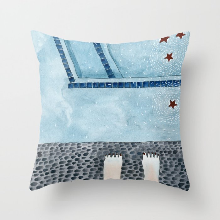Stars in my swimming pool Throw Pillow
