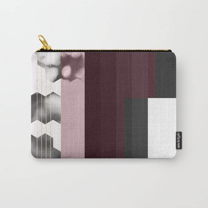 Striped Burgundy Deco Accent Carry-All Pouch