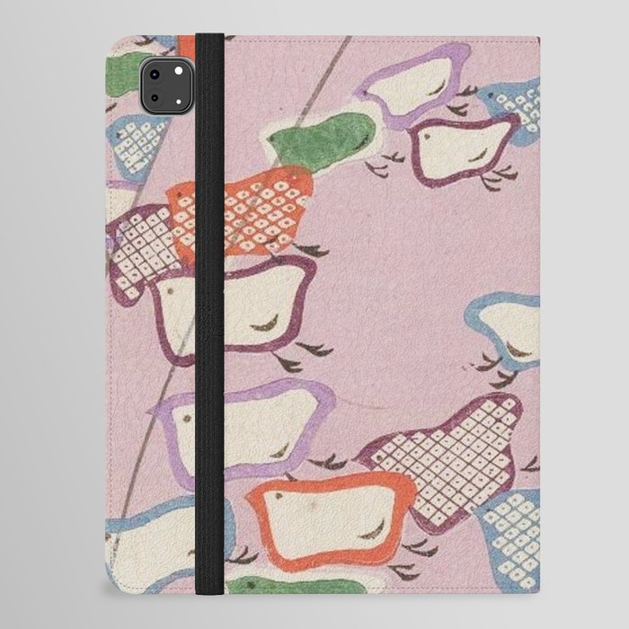 Design Kimono Pattern - Little Colorful Birds For Kids iPad Folio Case