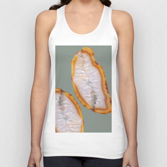 Agate Translucent #Yellow #Orange #2 #decor #art #society6 Unisex Tank Top
