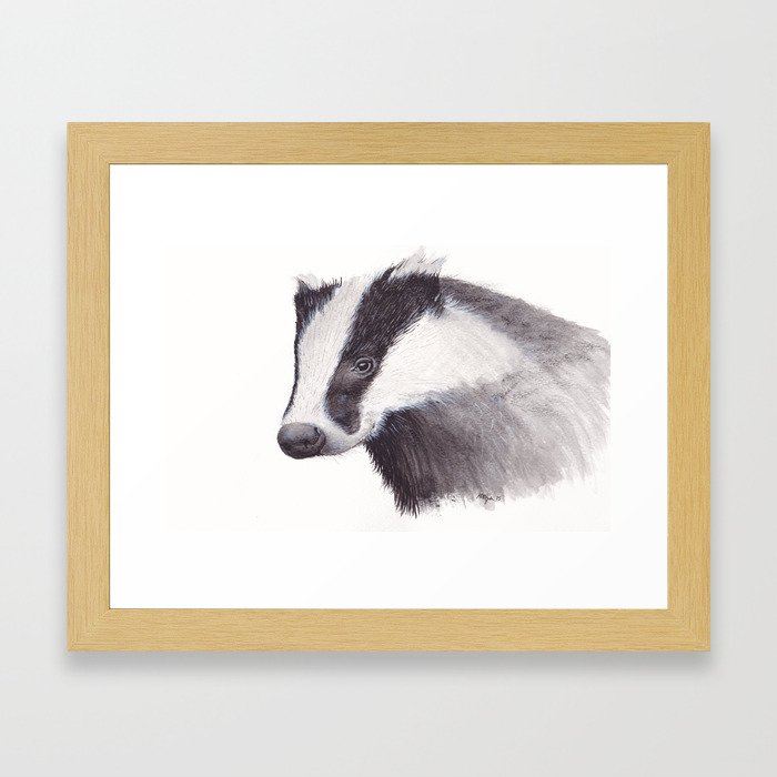 British Badger Framed Art Print