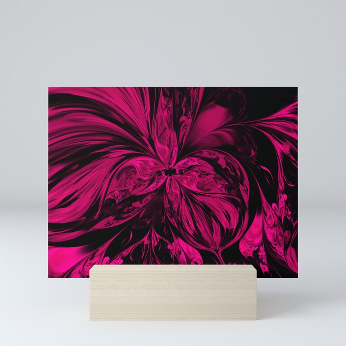pink fractal flower Mini Art Print