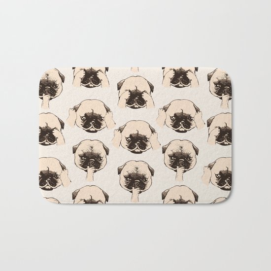 No Evil Pug Bath Mat