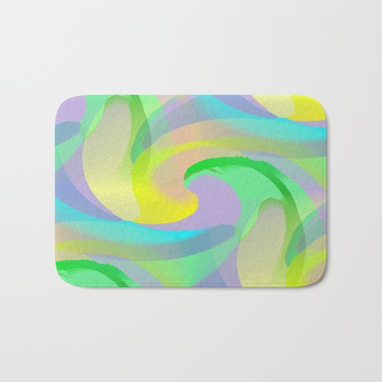 Soft Rainbow Abstract - Painterly Bath Mat