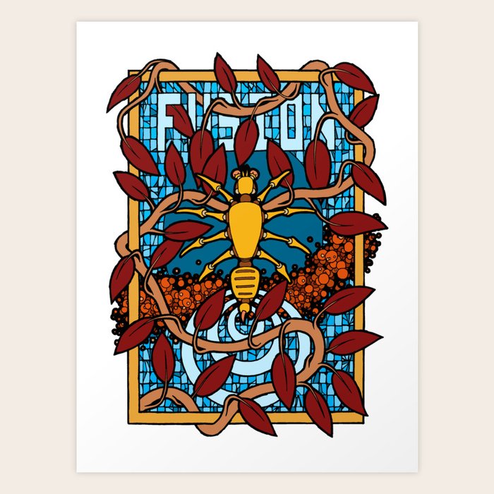 Fusion, word art, word design, pop art Art Print by Vincent Russell Art
