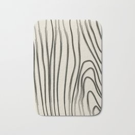 The Grain III Bath Mat | Digital, Minimalist, White, Abstract, Lines, Woodgrain, Graphicdesign, Pattern, Black And White, Minimal 