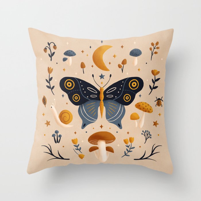 Fantasy Forest | Earthy Palette Throw Pillow