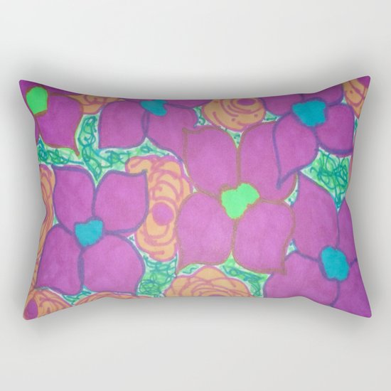 Bold Summer Flowers Rectangular Pillow