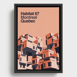Habitat 67 retro poster Framed Canvas