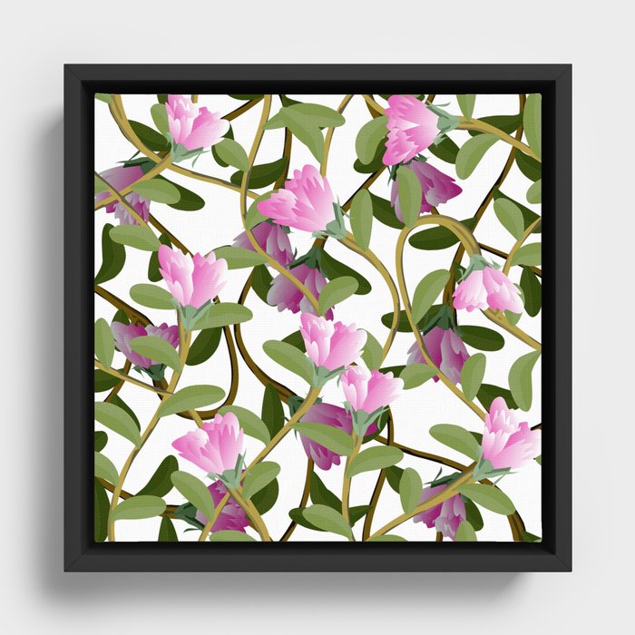 Beautiful Floral Design Pattern Framed Canvas