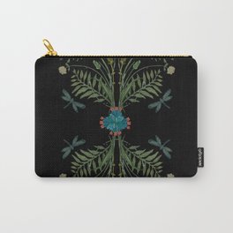 Midnight French Vintage Inspired Botanical Pattern Carry-All Pouch