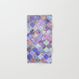 Royal Purple, Mauve & Indigo Decorative Moroccan Tile Pattern Hand & Bath Towel